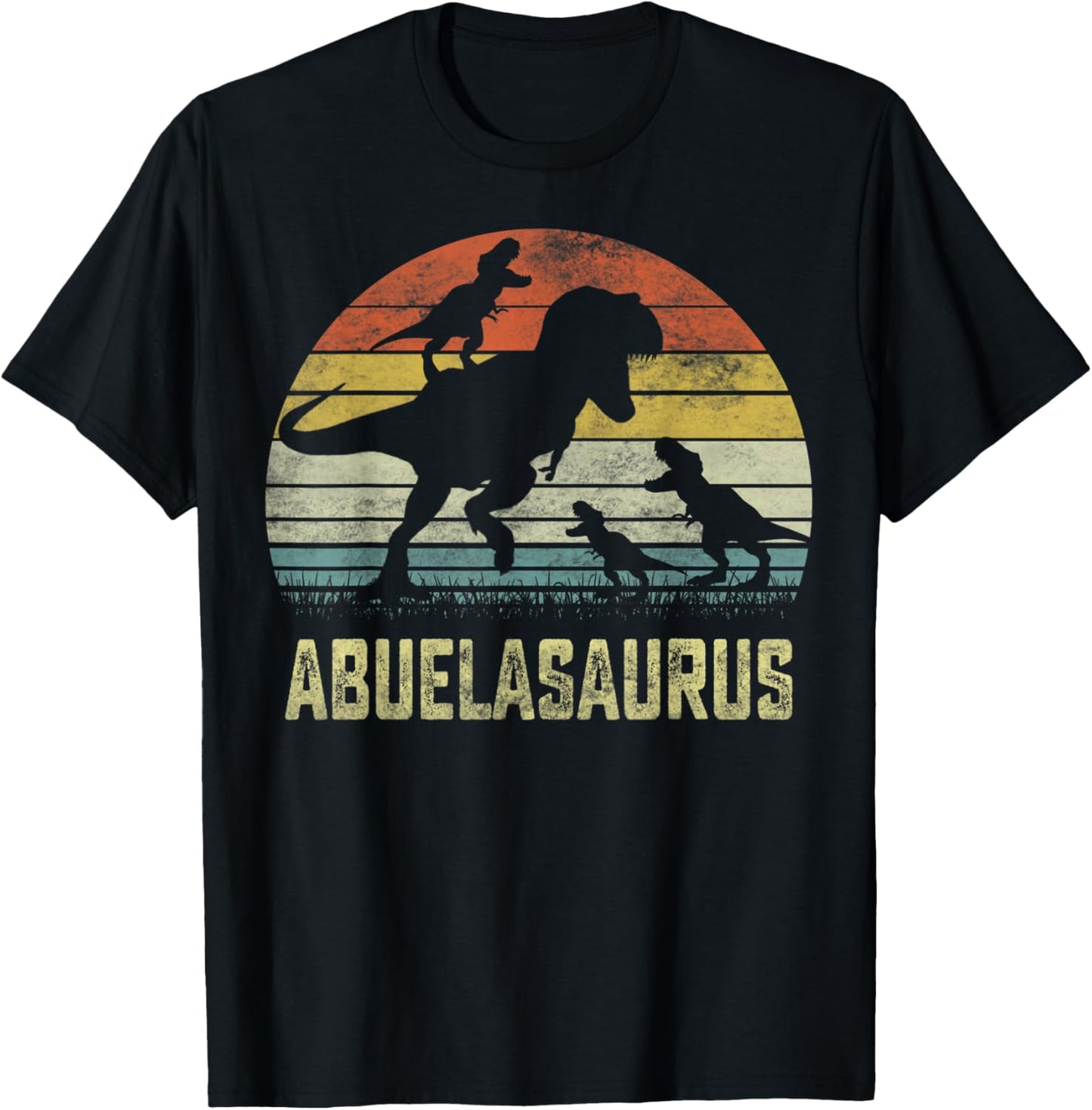 Abuela saurus T Rex Dinosaur Abuela 3 kids Family Matching T-Shirt