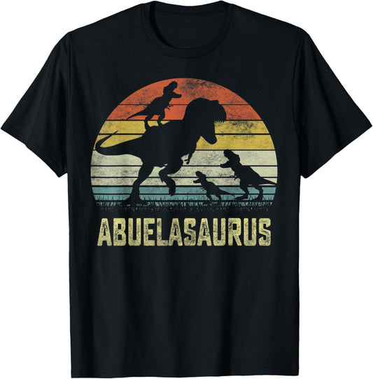 Abuela saurus T Rex Dinosaur Abuela 3 kids Family Matching T-Shirt