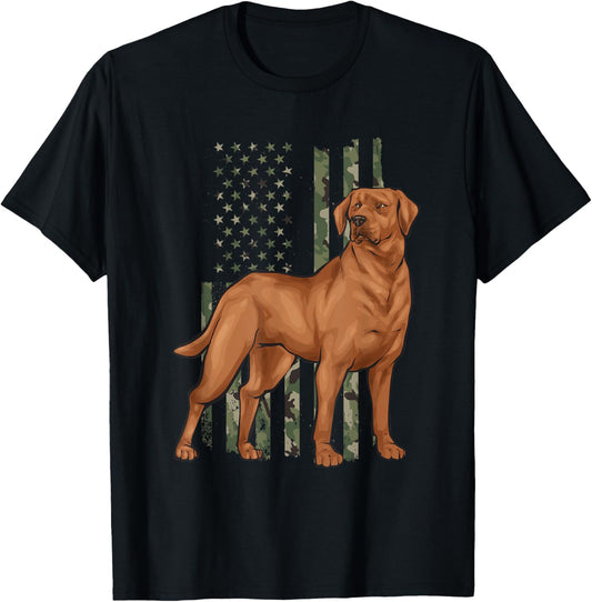 Foxred Lab American Flag Fox Red Labrador Retriever T-Shirt