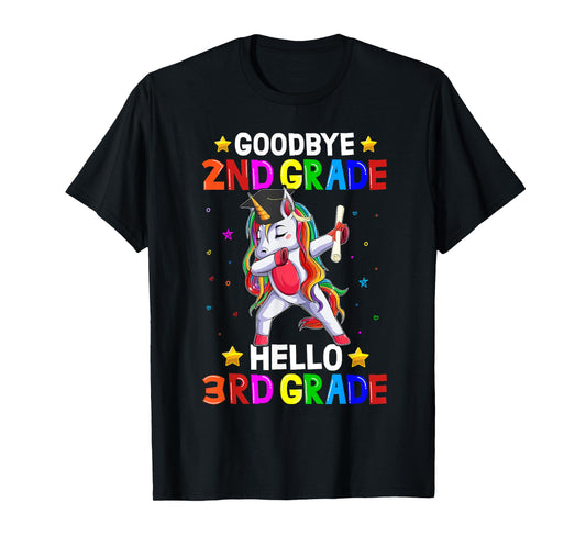 Goodbye 2nd Grade Hello 3rd Grade Unicorn Back To School Kid T-Shirt