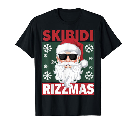 Skibidi Rizzmas Funny Gen Alpha Slang Christmas Penguin T-Shirt
