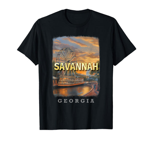 Savannah Georgia GA Riverfront Charm SD110 T-Shirt