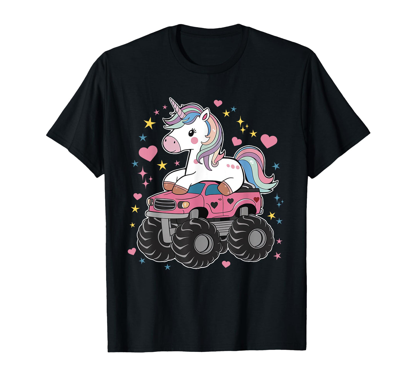 Monster Truck Unicorn Birthday Party Girl Monster Truck T-Shirt
