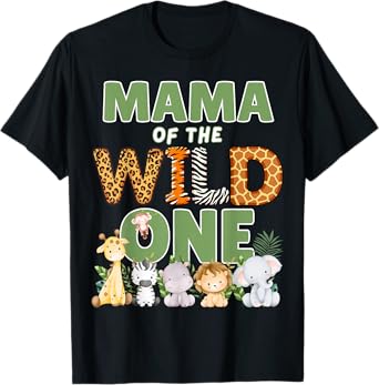 Mama Of The Wild One 1st Birthday Safari Family Matching T-Shirt