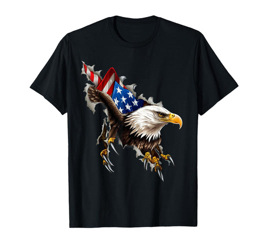 Eagle Flag American USA Patriotic 4th of July Bald Eagle T-Shirt