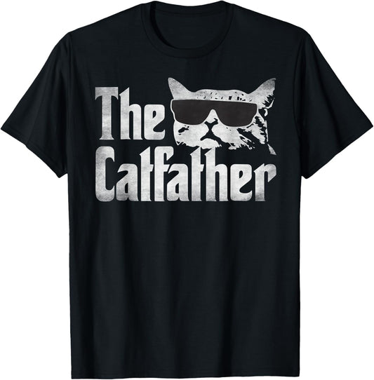 The Catfather Funny Cat Dad Fathers Day Vintage Father's Day T-Shirt