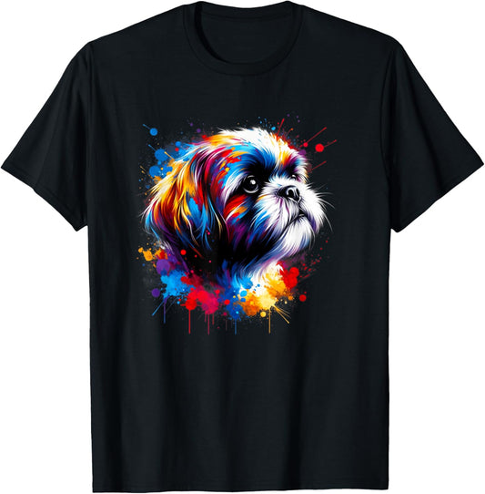 Colorful Splash Art Shih Tzu Dog Shih Tzus T-Shirt