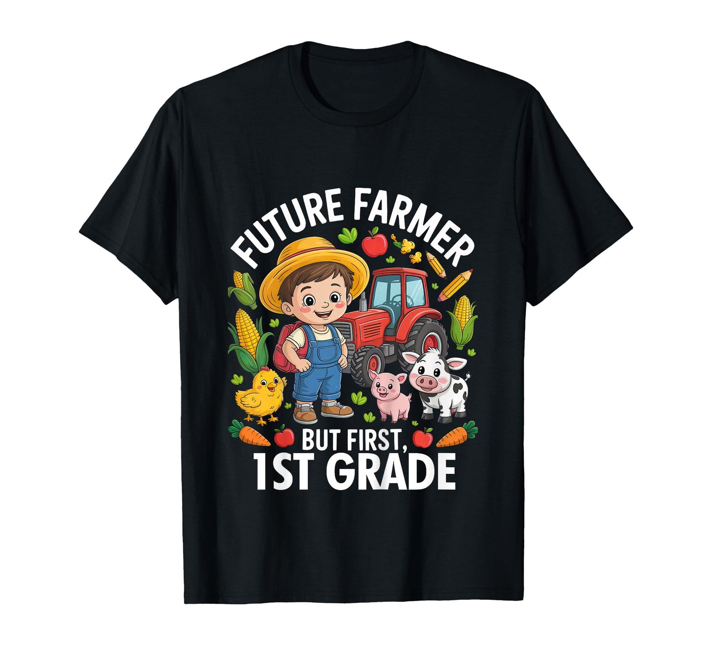 Kids Future Farmer 1st Grade Student Back to School Boy Kids T-Shirt