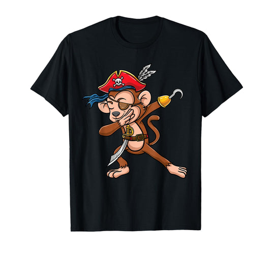 Dabbing Pirate Monkey Halloween T-Shirt