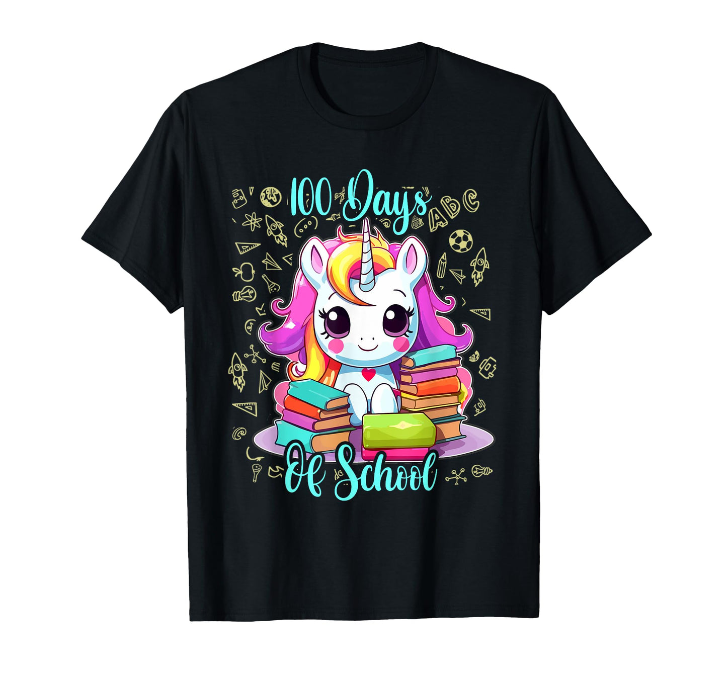 100 Days Of School Unicorn Shirt Girls, 100th Day Of School T-Shirt