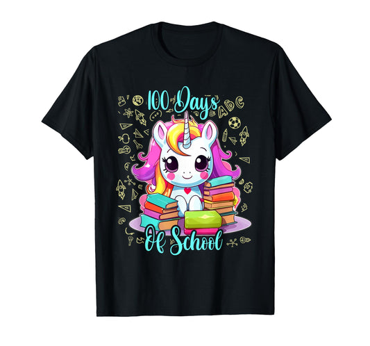 100 Days Of School Unicorn Shirt Girls, 100th Day Of School T-Shirt