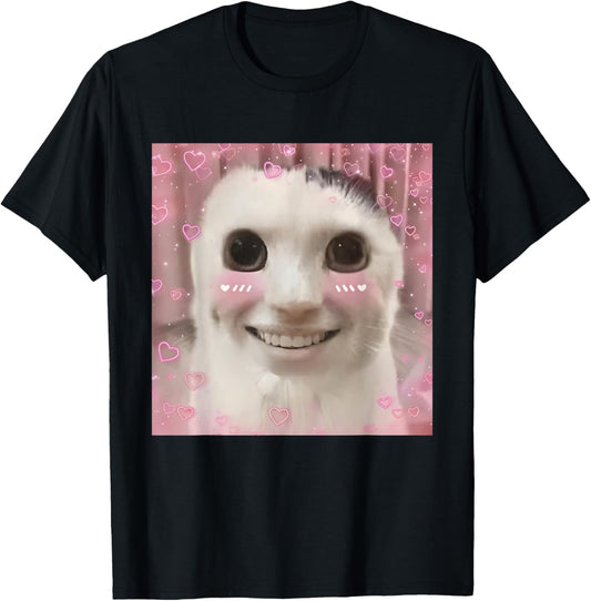 Goofy Ahh Cat Meme Dank Cursed Weirdcore Cringey Banana Cat T-Shirt