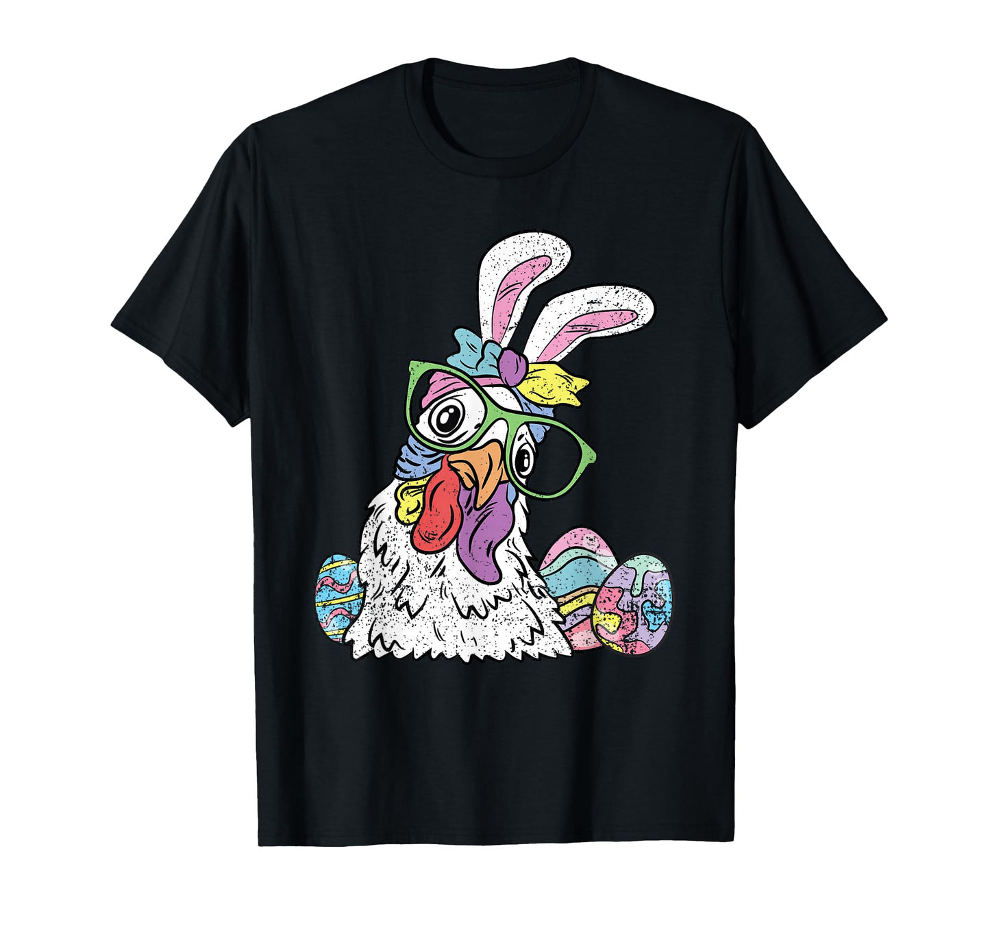 Chicken Egg Hunting Easter Bunny Ears Farm Animal Spring T-Shirt