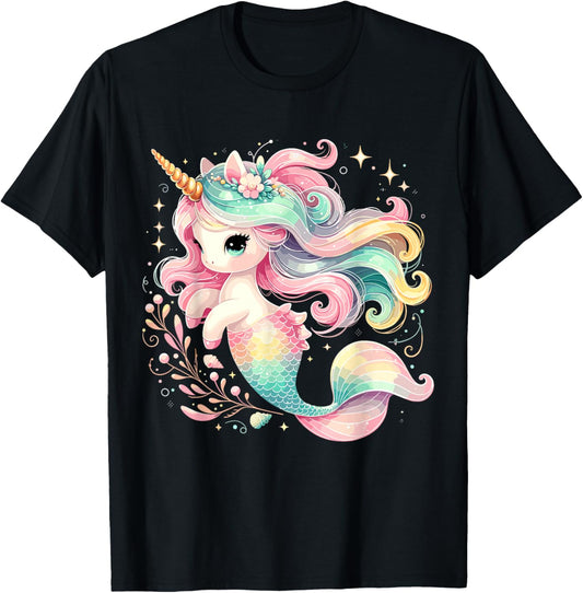 Unicorn Mermaid Birthday Party Girl Mermicorn T-Shirt