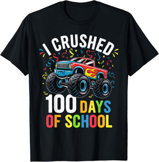 100 Days of School Monster Truck 100th Day of School Boys T-Shirt