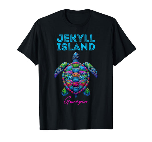 Jekyll Island Georgia Tribal Beach Sea Turtle T-Shirt