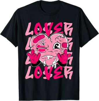 Pink Loser Lover Pink Drip Heart Matching Tee For Men Women T-Shirt