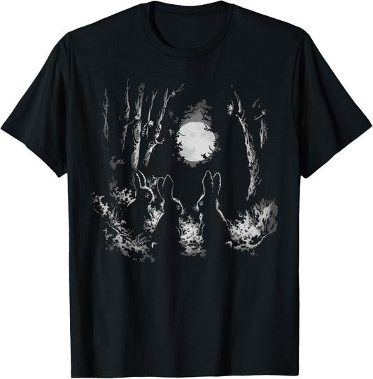 Bunny Rabbits Alt Goth Dark Grunge Creepy Cute Horror Forest T-Shirt