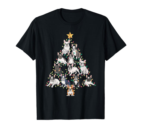 French Bulldog Christmas Tree Frenchie Dog Xmas Pajamas Tee T-Shirt