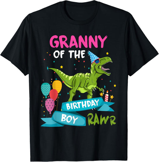 Granny of the Birthday Boy Kids Dinosaur Birthday T-Rex Gift T-Shirt