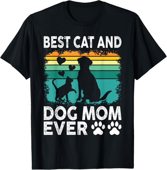 Retro Cat Dog Mom Cat Mama Furmama Puppy Kitty Mother's Day T-Shirt