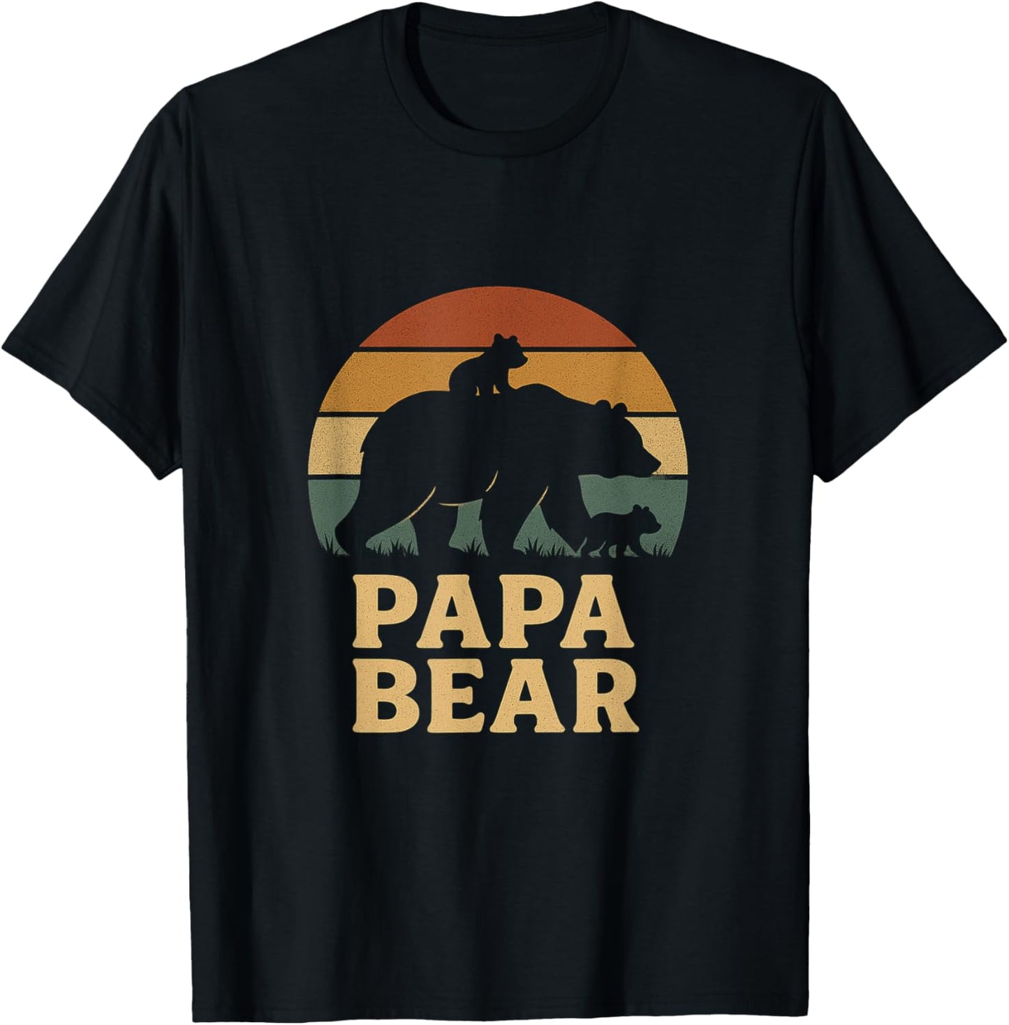 Funny Papa Bear Shirts, Cub 2 Kids Fathers Day Grandpa T-Shirt