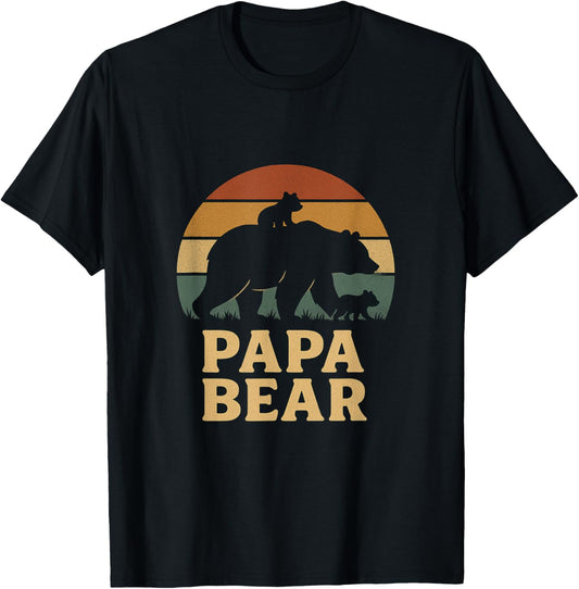 Funny Papa Bear Shirts, Cub 2 Kids Fathers Day Grandpa T-Shirt