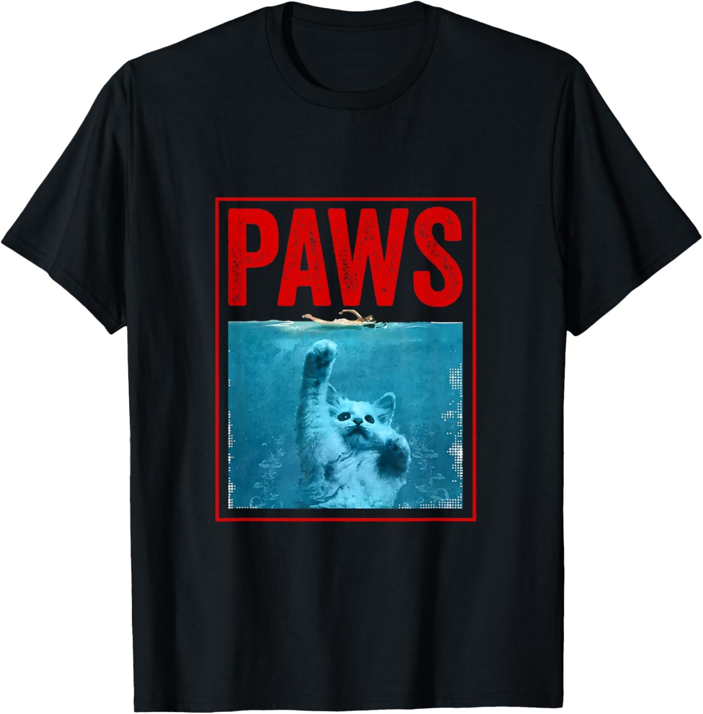 PAWS Funny Cat Kitten T-Shirt For Shark And Cat Lovers T-Shirt