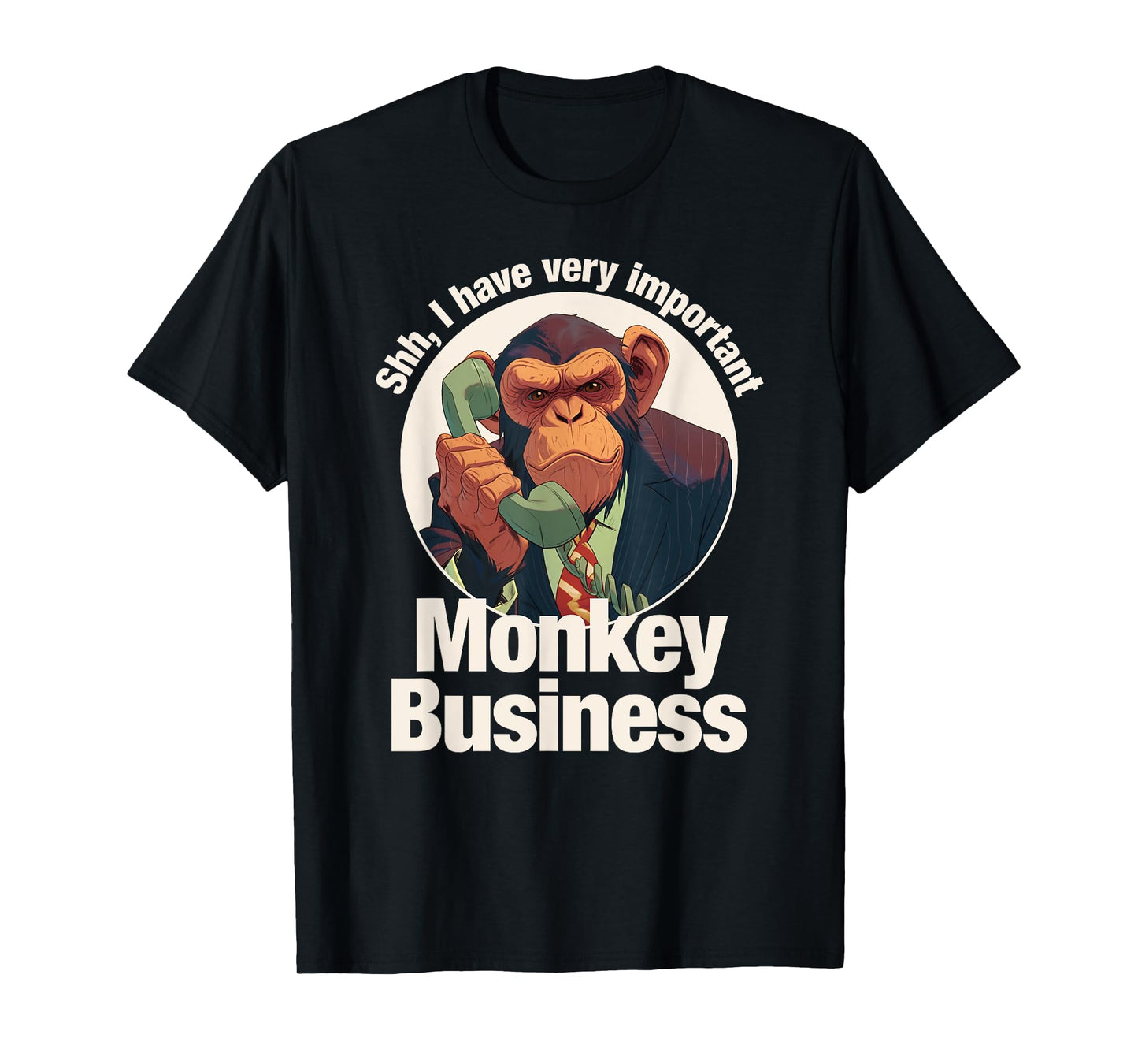 Tripping Yarns Shh, Important Monkey Business Funny Ape, Chimpanzee Kids T-Shirt