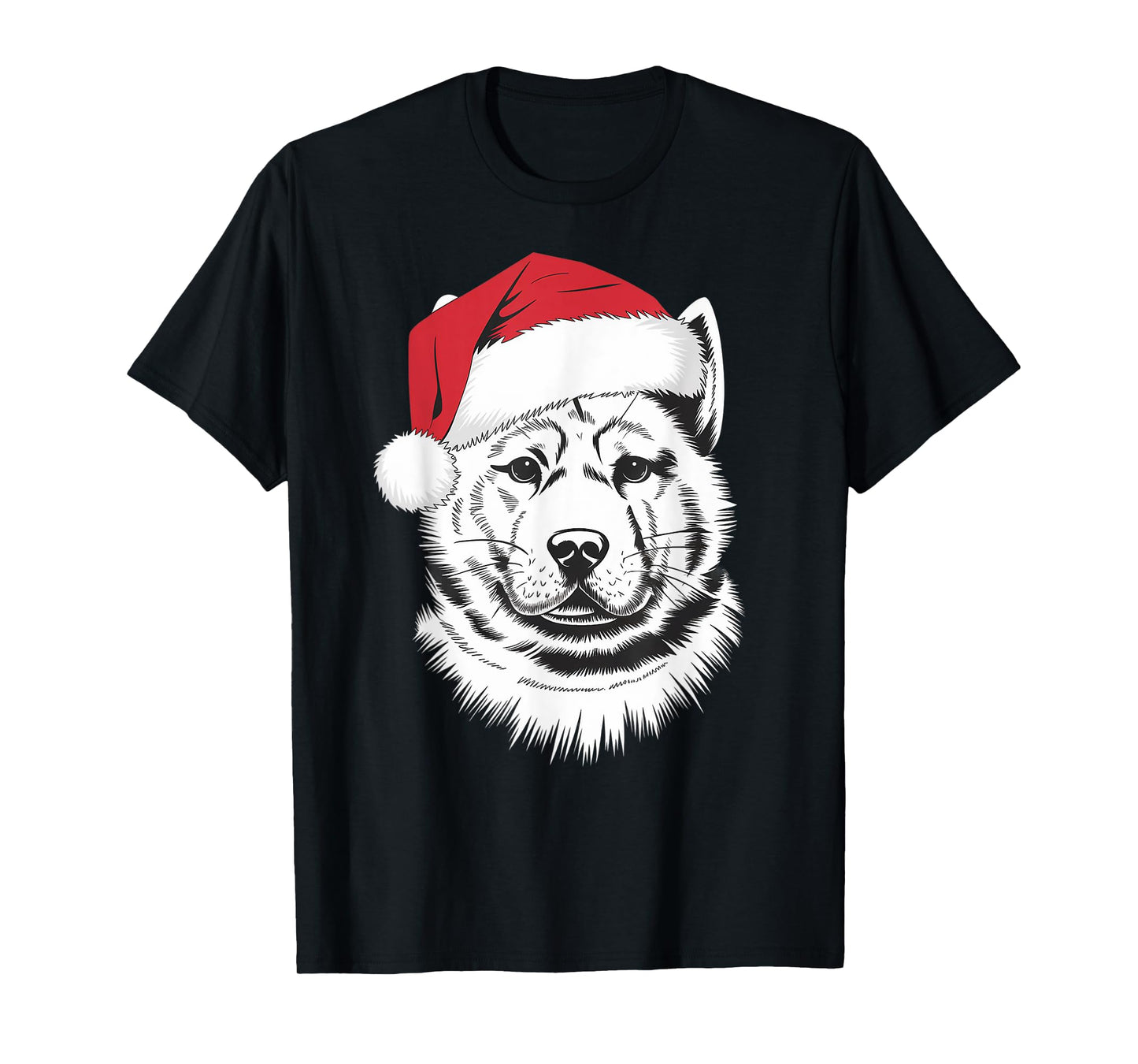 Joyful Akita Santa Dog on Akita Christmas T-Shirt