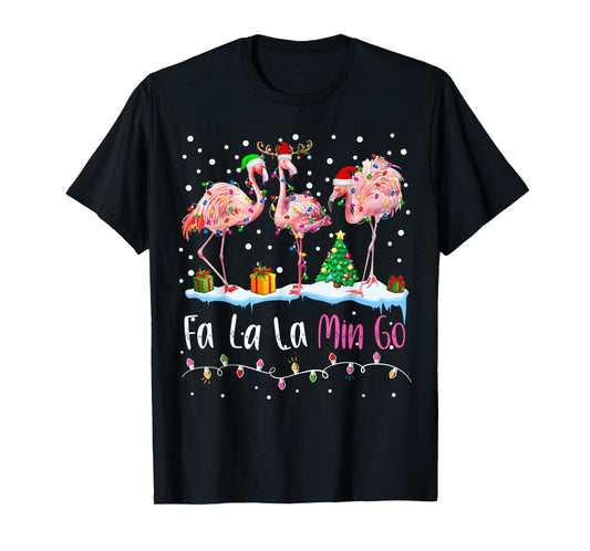 Fa La La La Mingo Flamingo Christmas Men Women Kids Xmas T-Shirt