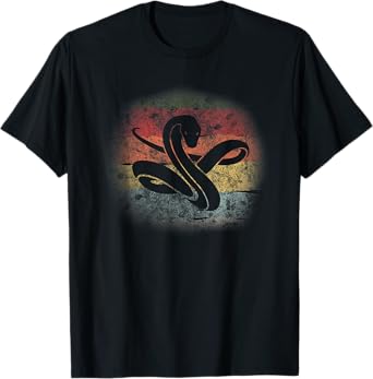 Snake Silhouette Retro 70s 80s Viper Phyton Animal Reptile T-Shirt