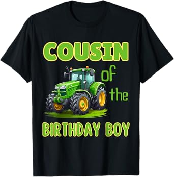Cousin of Birthday Boy Family Tractors Party Farming T-Shirt