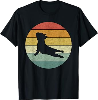 Vintage Retro French Bulldog Shirt Yoga Funny French Bulldog T-Shirt for Men Women Girls Kids
