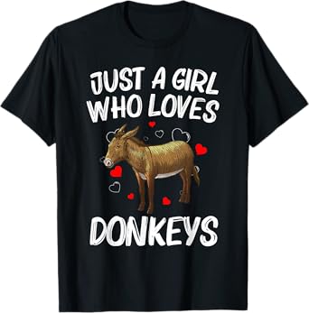Funny Donkey Design For Women Girls Mule Animal Farming T-Shirt