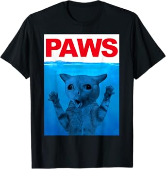 Paws Cat Meme Humor Funny Kitty Lover Funny Cats Dads Mom T-Shirt