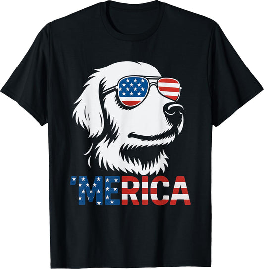 Golden Retriever 4th of July Merica T-shirt
