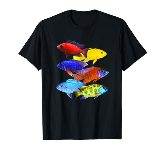 African Cichlids Peacock Haps Mbuna Cichlid Breeders Design T-Shirt