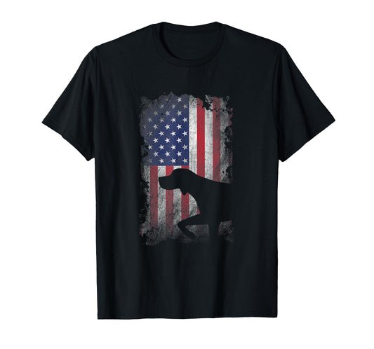 Patriotic German Shorthaired Pointer American Flag GSP Dog T-Shirt