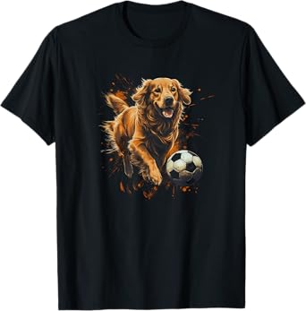 Golden Retriever Playing Soccer T-Shirt