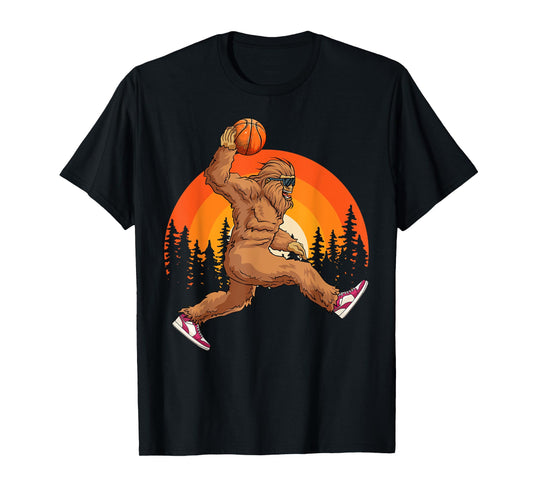 Bigfoot Basketball Vintage Retro Baller Sasquatch Big Foot T-Shirt