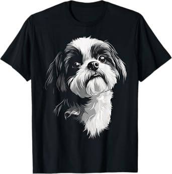 Shih Tzu Dog Motif Pet Illustration Shih Tzu T-Shirt
