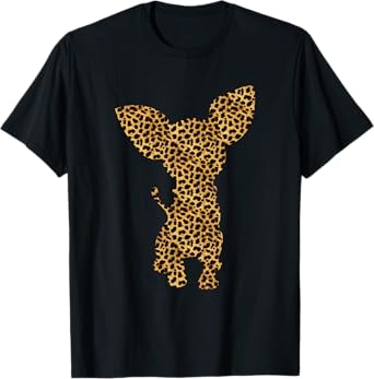 Chihuahua Leopard Print Dog Pup Animal Lover Women Gift T-Shirt