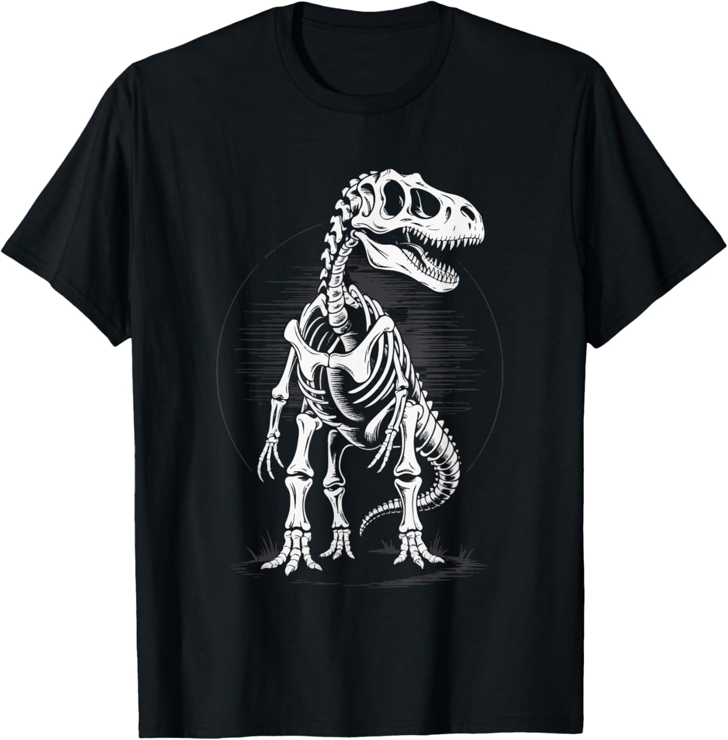 Skeleton Dinosaur For Men Funny Halloween Tyrannosaurus T-Shirt