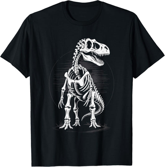 Skeleton Dinosaur For Men Funny Halloween Tyrannosaurus T-Shirt