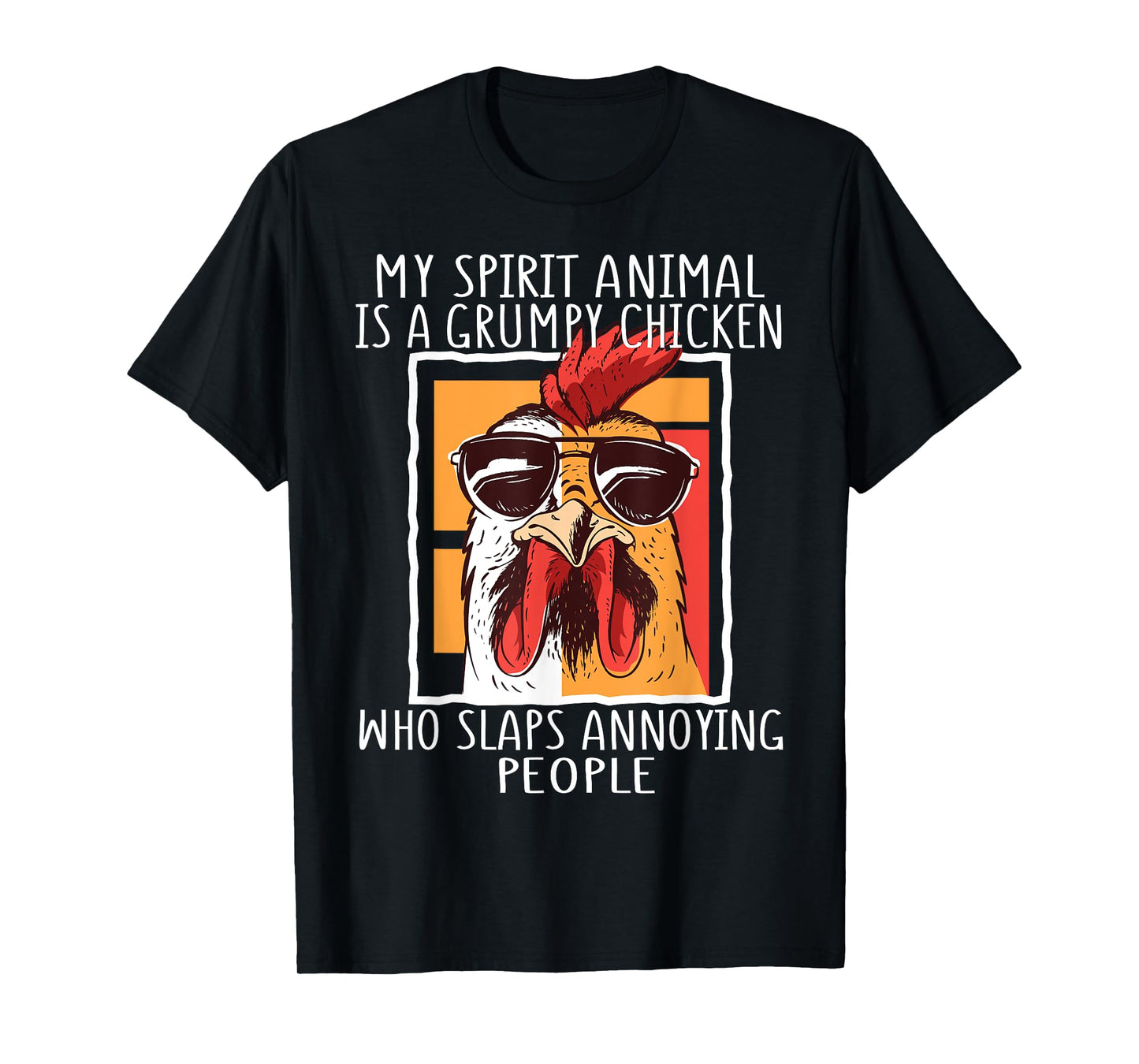 My Spirit Animal Is A Grumpy Chicken Funny Retro Vintage T-Shirt