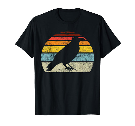 Crow Vintage Raven Gothic Retro Bird Lover Gifts Women Men T-Shirt