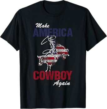 Make America Cowgirl Cowboy Again Western 4th Of July USA T-Shirt