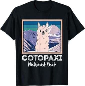 Cute Llama from Ecuador Mountains Cotopaxi National Park T-Shirt