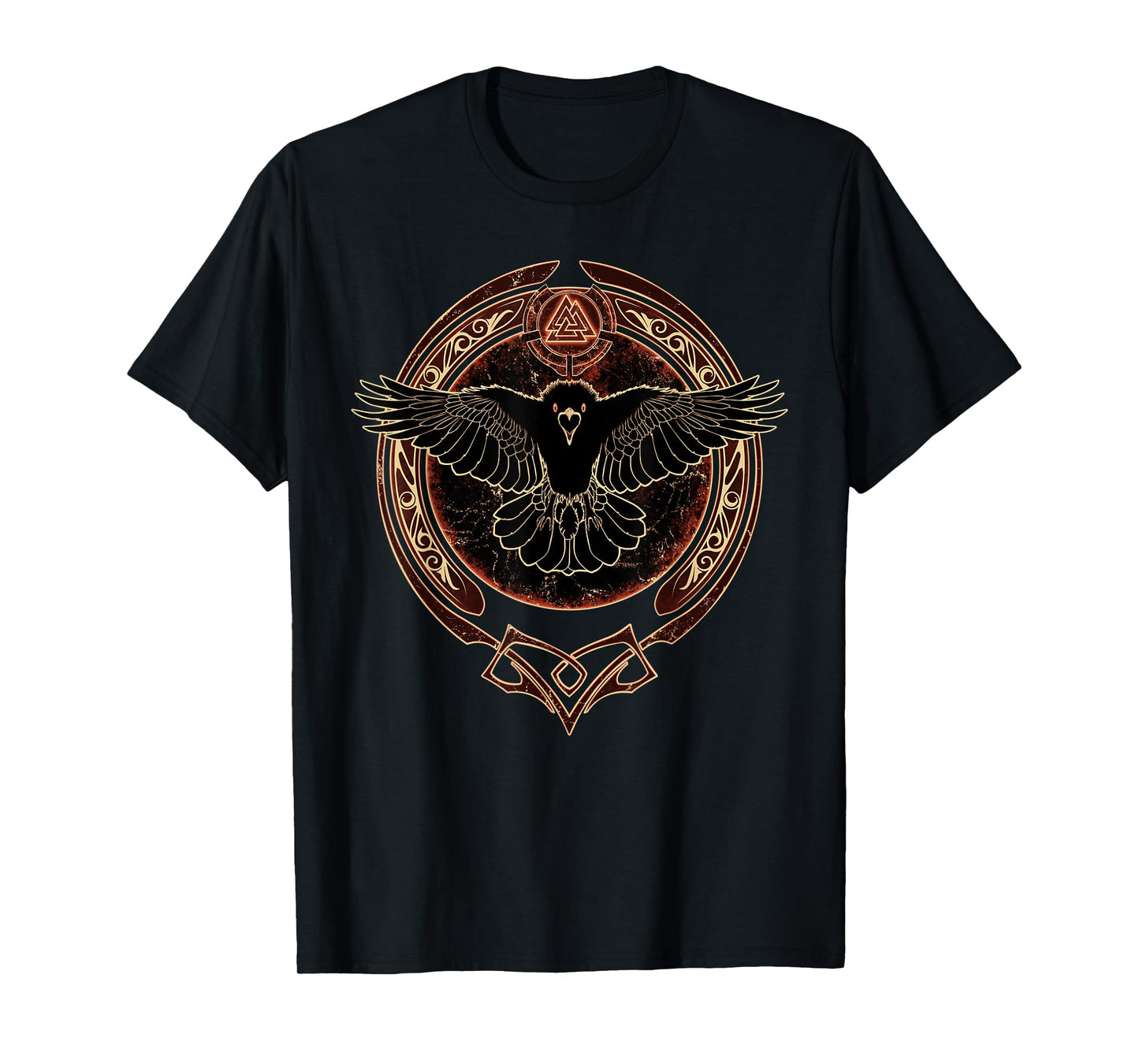Hugin Viking Raven Valknut Symbol T-Shirt